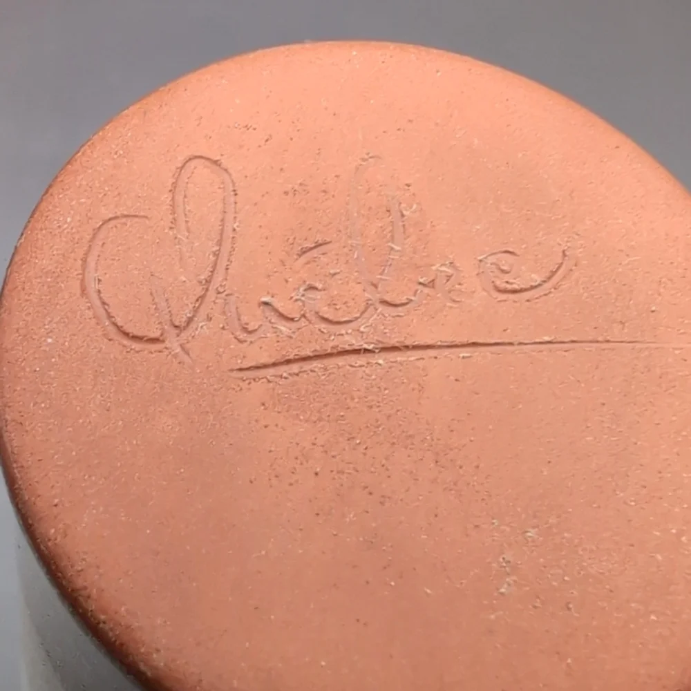 Vintage 1970's Pottery Bud Vase Signed Quebec Mid Century Hand Made Stoneware